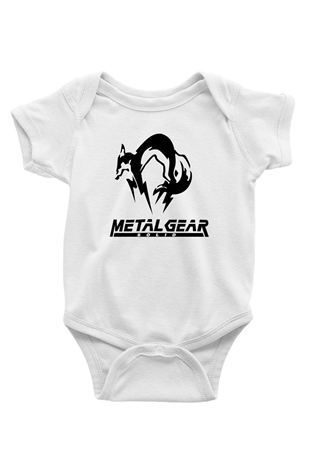 Metal Gear Solid Baskılı Beyaz Unisex Bebek Body - Zıbın