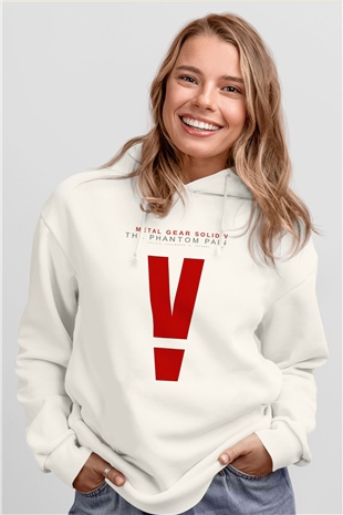 Metal Gear Solid Beyaz Unisex Kapşonlu Sweatshirt