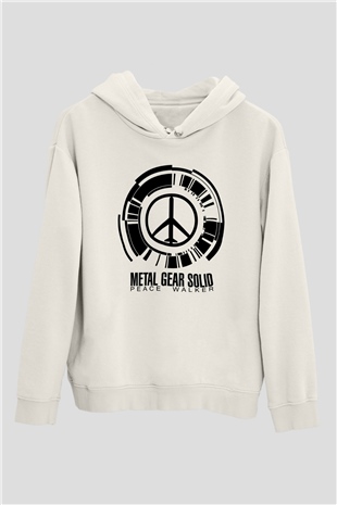 Metal Gear Solid Beyaz Unisex Kapşonlu Sweatshirt