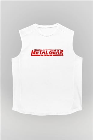 Metal Gear Solid Beyaz Unisex Kolsuz Tişört