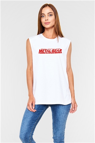 Metal Gear Solid Beyaz Unisex Kolsuz Tişört