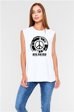 Metal Gear Solid Beyaz Unisex Kolsuz Tişört