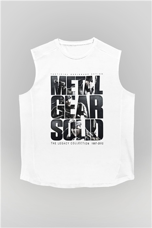 Metal Gear Solid Beyaz Unisex Kolsuz Tişört