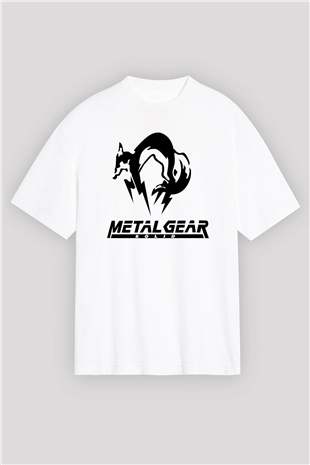 Metal Gear Solid Beyaz Unisex Oversize Tişört T-Shirt