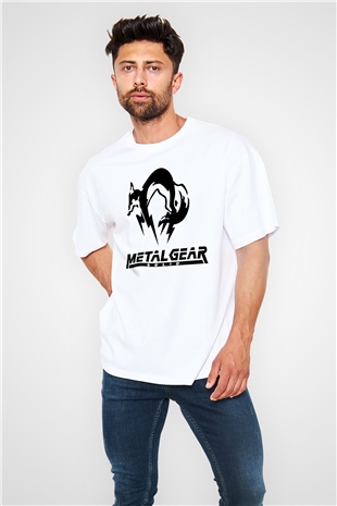 Metal Gear Solid Beyaz Unisex Oversize Tişört T-Shirt