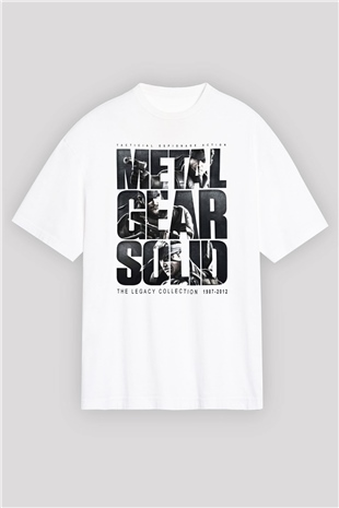 Metal Gear Solid Beyaz Unisex Oversize Tişört T-Shirt