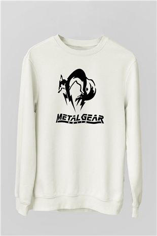 Metal Gear Solid Beyaz Unisex Sweatshirt
