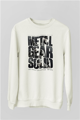 Metal Gear Solid Beyaz Unisex Sweatshirt