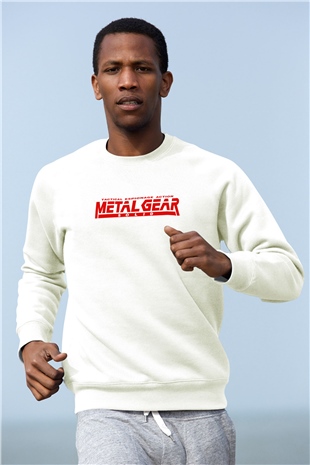 Metal Gear Solid Beyaz Unisex Sweatshirt