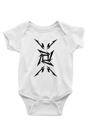 Metallica Baskılı Beyaz Unisex Bebek Body - Zıbın