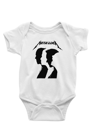 Metallica Baskılı Beyaz Unisex Bebek Body - Zıbın