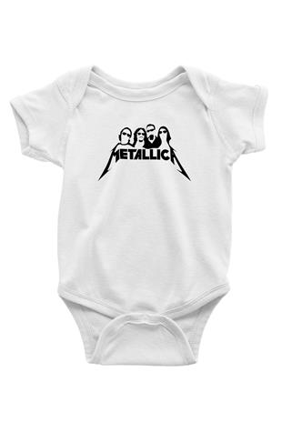 Metallica Baskılı Beyaz Unisex Bebek Body - Zıbın