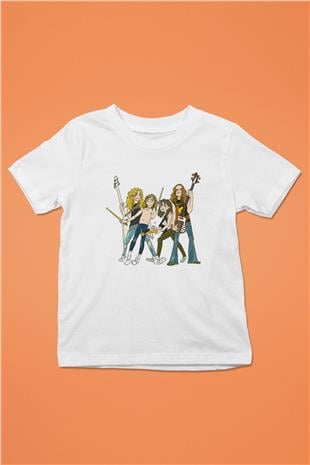 Metallica Baskılı Beyaz Unisex Beyaz Çocuk Tişört - Tshirt