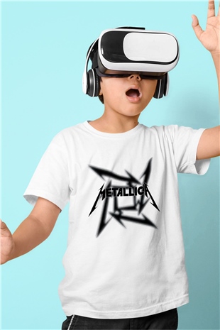 Metallica Baskılı Beyaz Unisex Çocuk Tişört