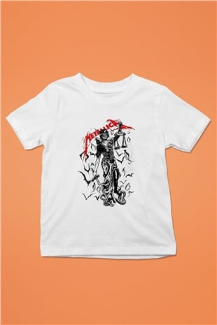 Metallica Baskılı Beyaz Unisex Çocuk Tişört