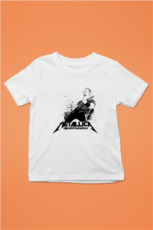 Metallica Baskılı Beyaz Unisex Çocuk Tişört