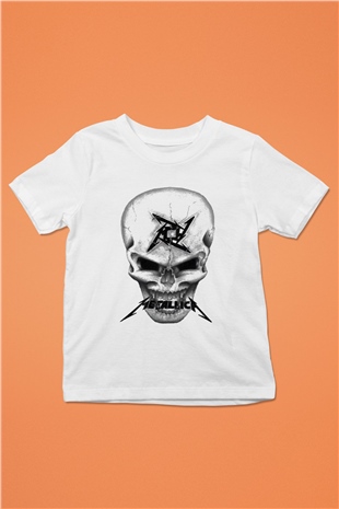 Metallica Baskılı Beyaz Unisex Çocuk Tişört