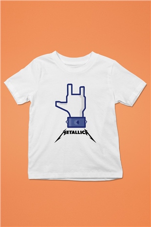 Metallica Baskılı Beyaz Unisex Çocuk Tişört