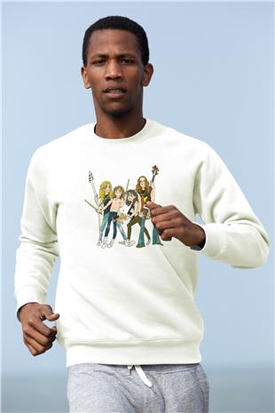 Metallica Baskılı Beyaz Unisex Sweatshirt