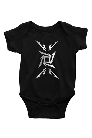 Metallica Baskılı Siyah Bebek Body - Zıbın