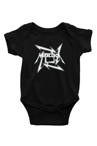 Metallica Baskılı Siyah Bebek Body - Zıbın