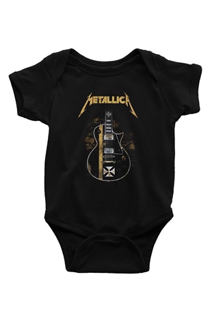 Metallica Baskılı Siyah Bebek Body - Zıbın