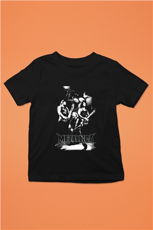 Metallica Baskılı Siyah Unisex Çocuk Tişört