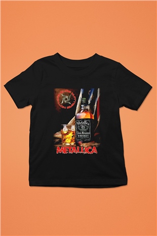 Metallica Baskılı Siyah Unisex Çocuk Tişört