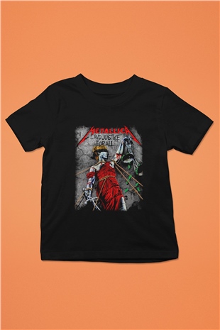 Metallica Baskılı Siyah Unisex Çocuk Tişört