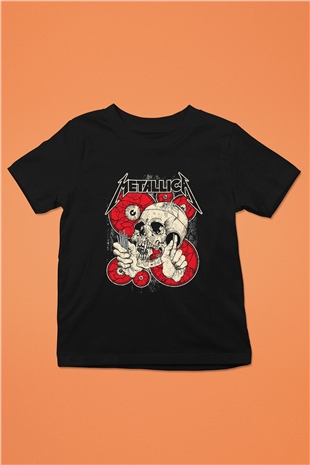 Metallica Baskılı Siyah Unisex Çocuk Tişört
