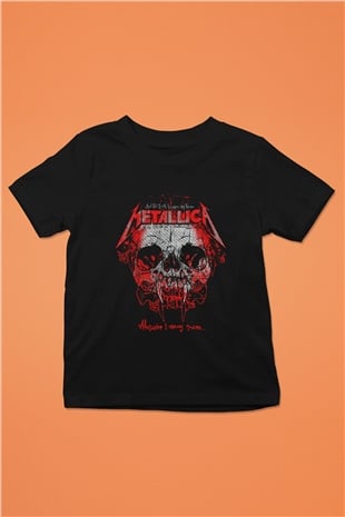 Metallica Baskılı Siyah Unisex Çocuk Tişört