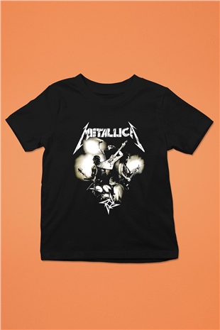 Metallica Baskılı Siyah Unisex Çocuk Tişört