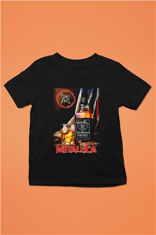 Metallica Baskılı Siyah Unisex Çocuk Tişört