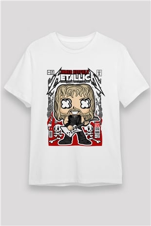 Metallica  Baskılı Unisex Beyaz Tişört