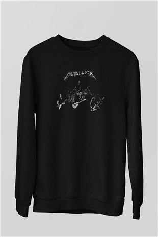 Metallica Baskılı Unisex Siyah Sweatshirt