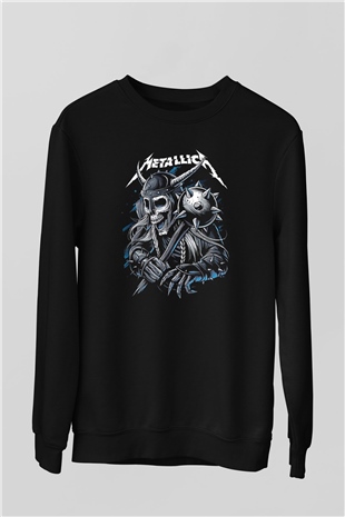Metallica Baskılı Unisex Siyah Sweatshirt