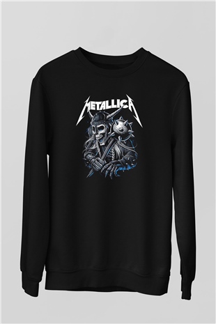 Metallica Baskılı Unisex Siyah Sweatshirt