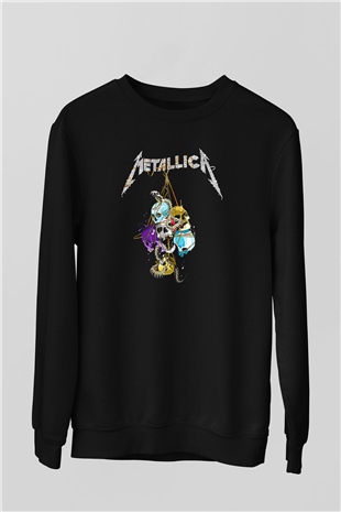 Metallica Baskılı Unisex Siyah Sweatshirt