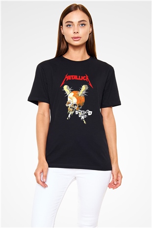 Metallica Baskılı Unisex Siyah Tişört - Tshirt