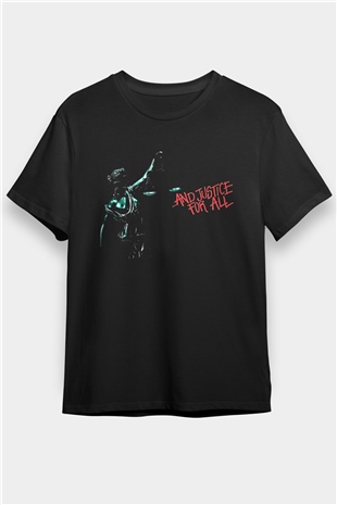 Metallica Baskılı Unisex Siyah Tişört - Tshirt