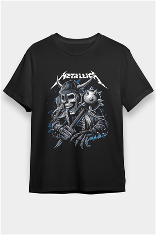 Metallica Baskılı Unisex Siyah Tişört - Tshirt