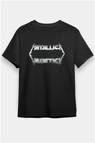 Metallica Baskılı Unisex Siyah Tişört - Tshirt