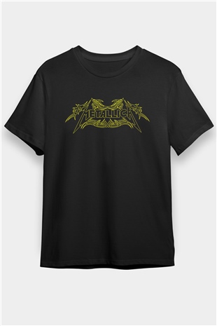 Metallica Baskılı Unisex Siyah Tişört - Tshirt
