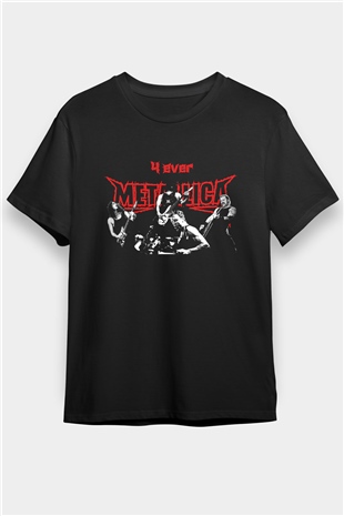 Metallica Baskılı Unisex Siyah Tişört - Tshirt