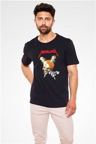 Metallica Baskılı Unisex Siyah Tişört - Tshirt