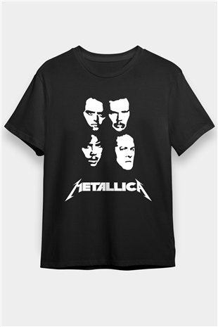 Metallica Baskılı Unisex Siyah Tişört - Tshirt