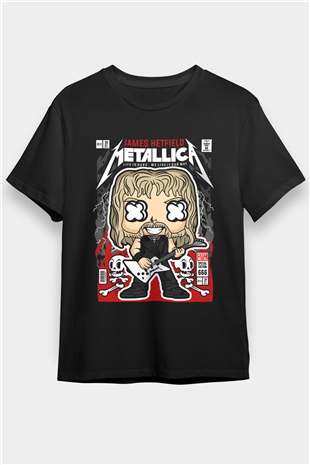 Metallica Baskılı Unisex Siyah Tişört