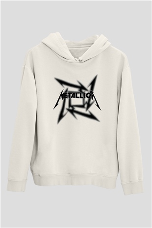 Metallica Beyaz Unisex Kapşonlu Sweatshirt