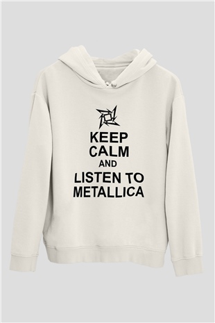 Metallica Beyaz Unisex Kapşonlu Sweatshirt