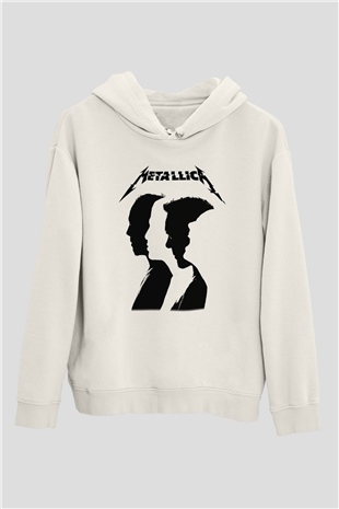 Metallica Beyaz Unisex Kapşonlu Sweatshirt